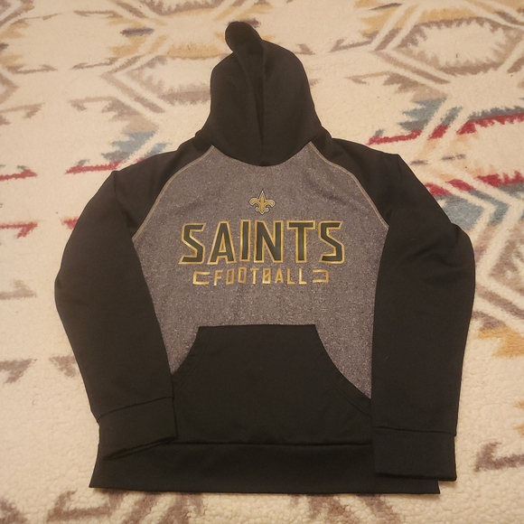 New Orleans Saints Pullover Gray and Black Hoodie - Picture 2 of 4